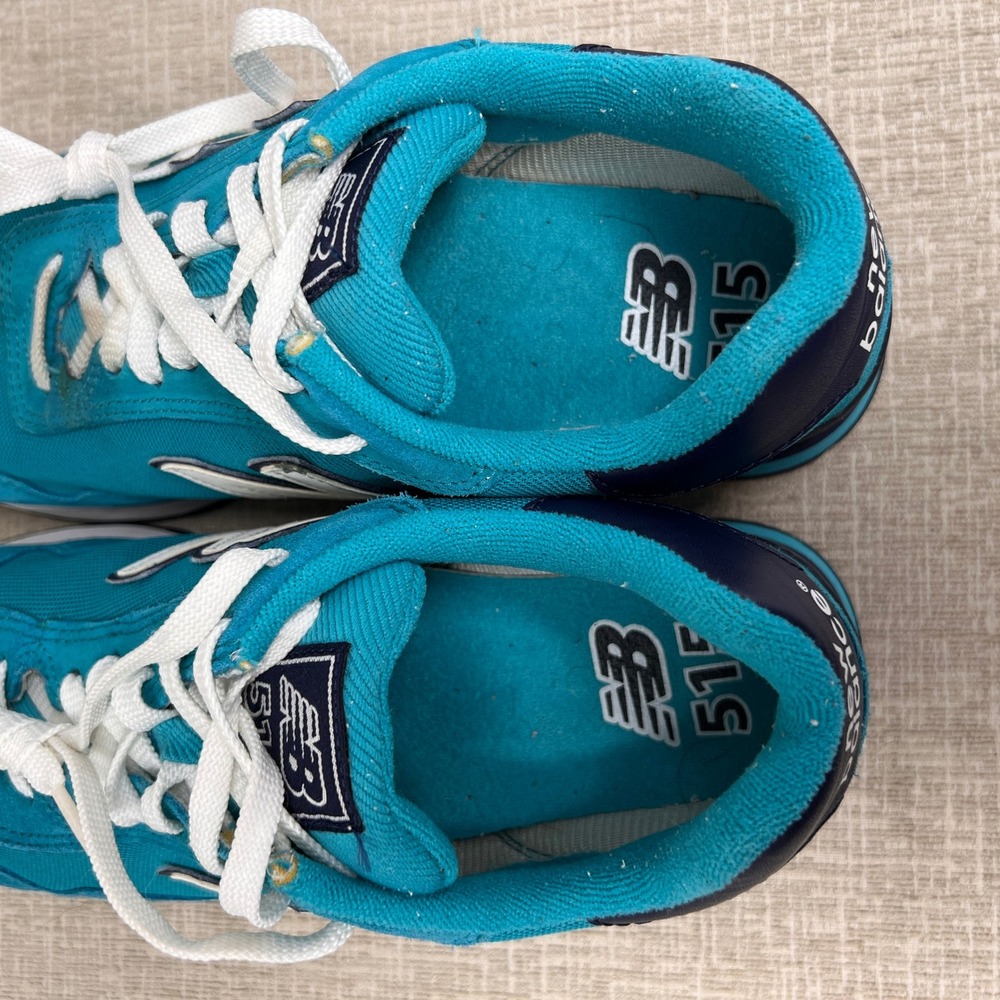 New Balance 515 Womens 9 B Teal Navy Blue Suede Mesh Retro Casual Sneakers - Picture 9 of 11